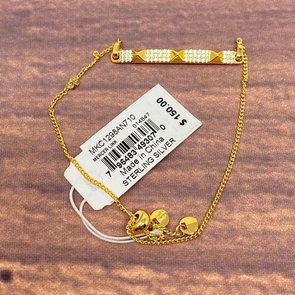 MICHAEL KORS METAL CHAIN BRACELET MKC1298AN710 GOLD MERCER LINK NM46 - Picture 1 of 5